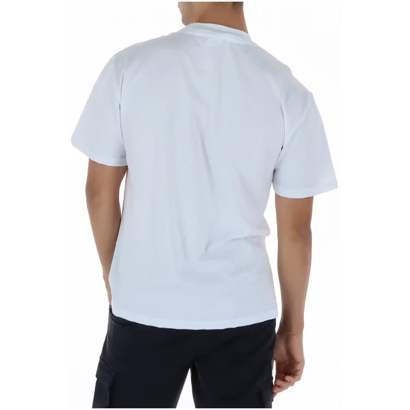 Icon Men Weißes Baumwoll-Rundhals-Print-T-Shirt IUT041