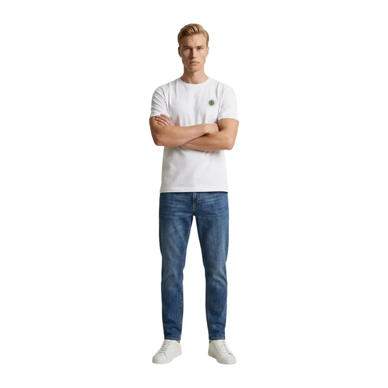 Only & Sons Herren T-Shirt Weiß Bio-Baumwolle Print Größe M