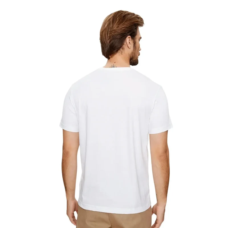 Gant Herren T-Shirt Weiß Rundhals Kurzarm 100% Baumwolle