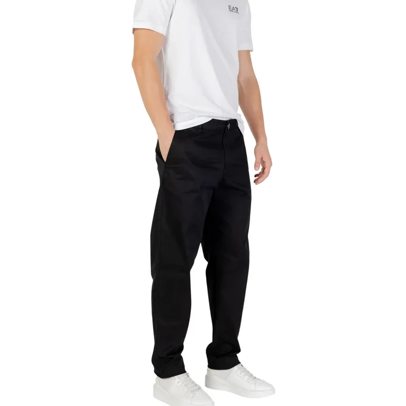Armani Exchange Herren Hose Schwarz Baumwolle Elastan