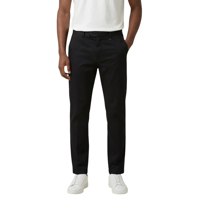 Antony Morato Herren Schwarze Baumwoll-Leinen-Hosen MMTR00783
