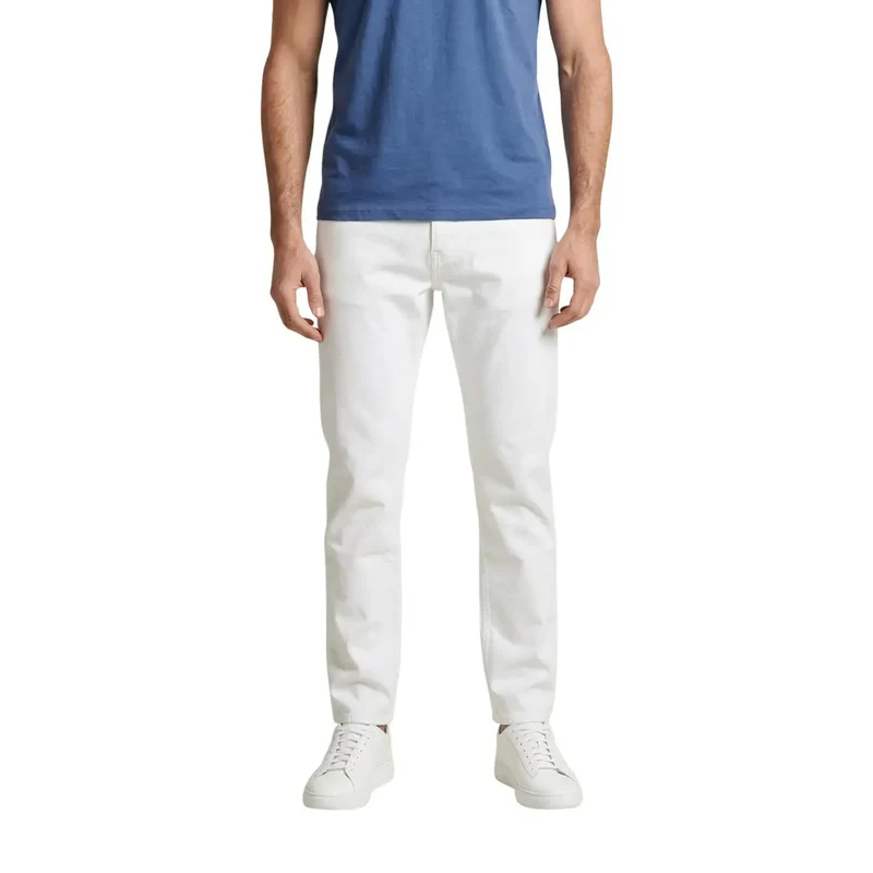 Calvin Klein Jeans Herren Hosen Weiß Baumwolle Elastan