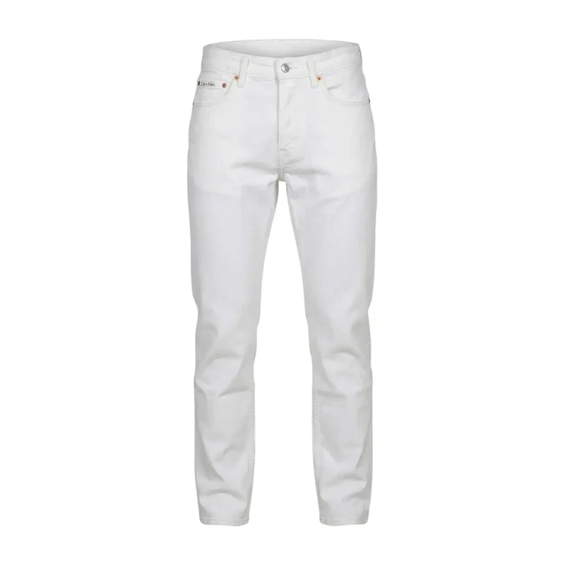 Calvin Klein Jeans Herren Hosen Weiß Baumwolle Elastan