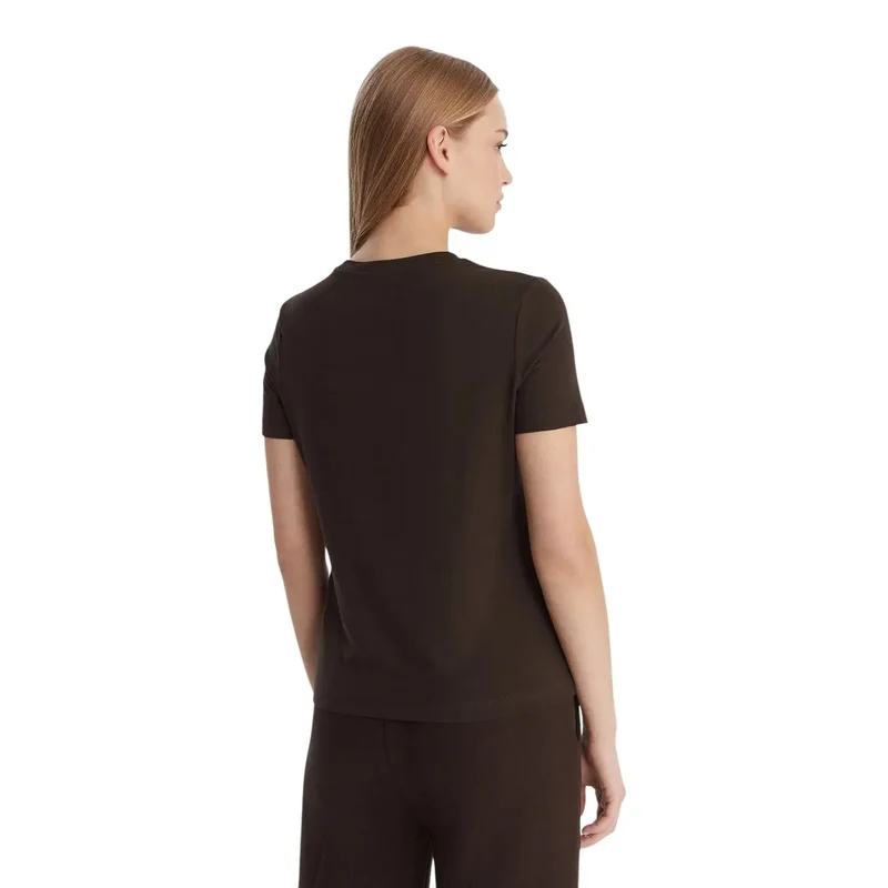 Guess Active Damen braunes Baumwoll-Tracey-Shirt mit kurzen Ärmeln