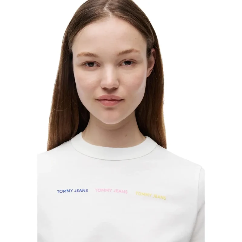 Tommy Hilfiger Damen Weißes T-Shirt aus Bio-Baumwolle, Kurzarm