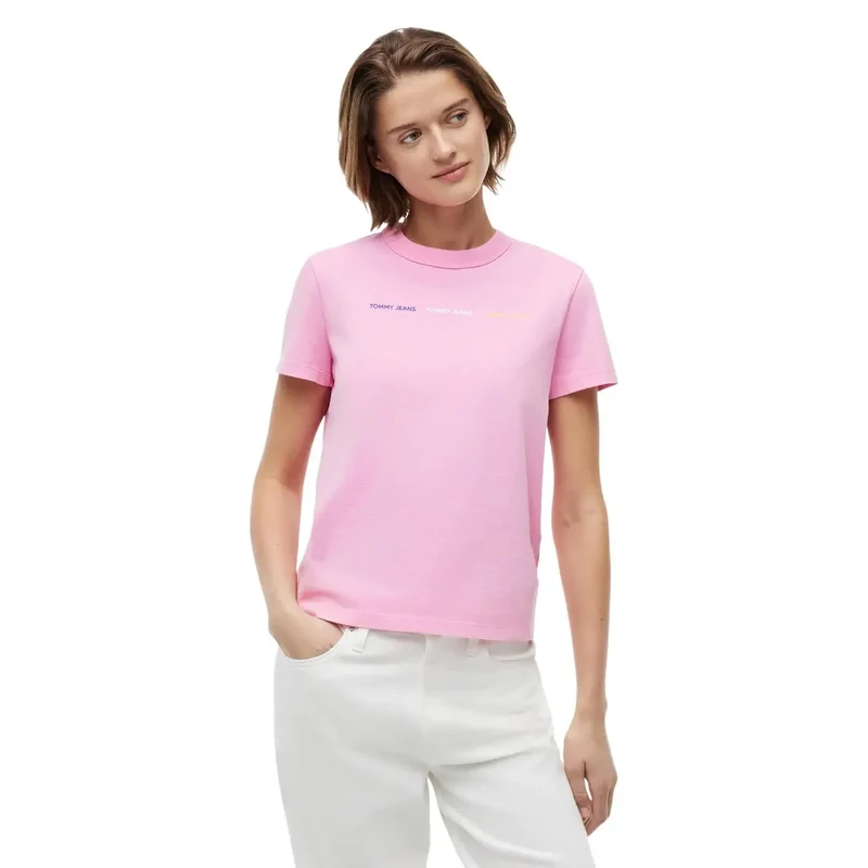Tommy Hilfiger Damenjeans in Pink aus Bio-Baumwolle – T-Shirt
