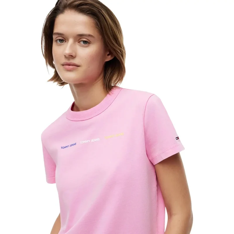 Tommy Hilfiger Damenjeans in Pink aus Bio-Baumwolle – T-Shirt