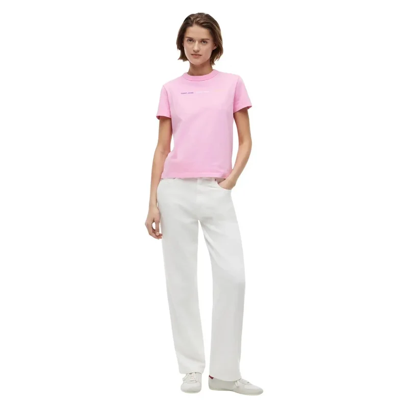 Tommy Hilfiger Damenjeans in Pink aus Bio-Baumwolle – T-Shirt