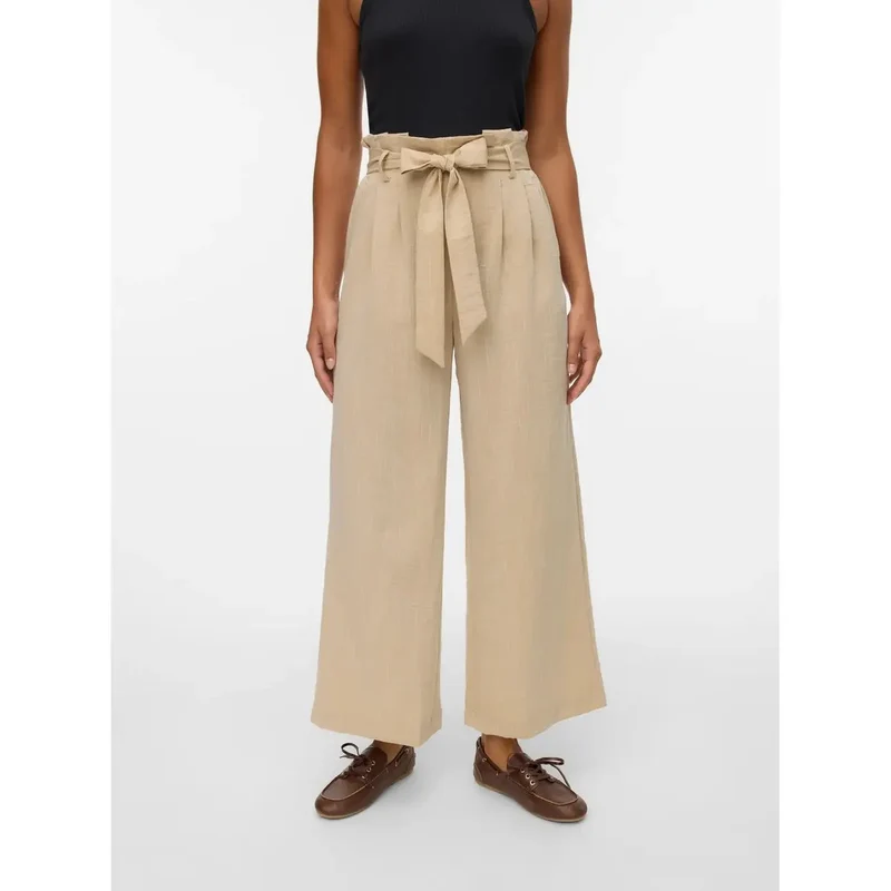 Vero Moda Damenhosen Beige zum Hineinschlüpfen aus Viskose-Mix