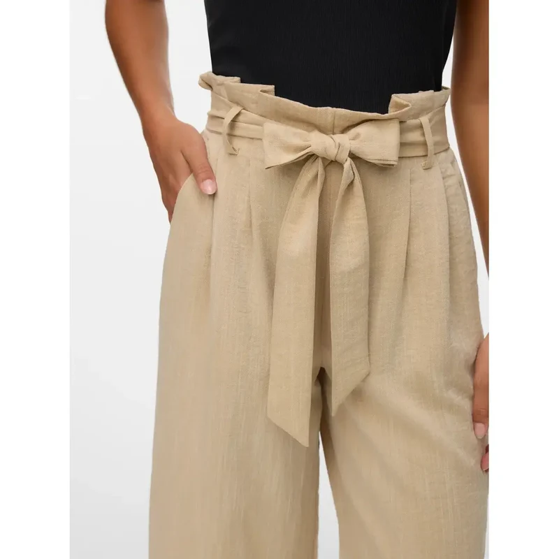 Vero Moda Damenhosen Beige zum Hineinschlüpfen aus Viskose-Mix