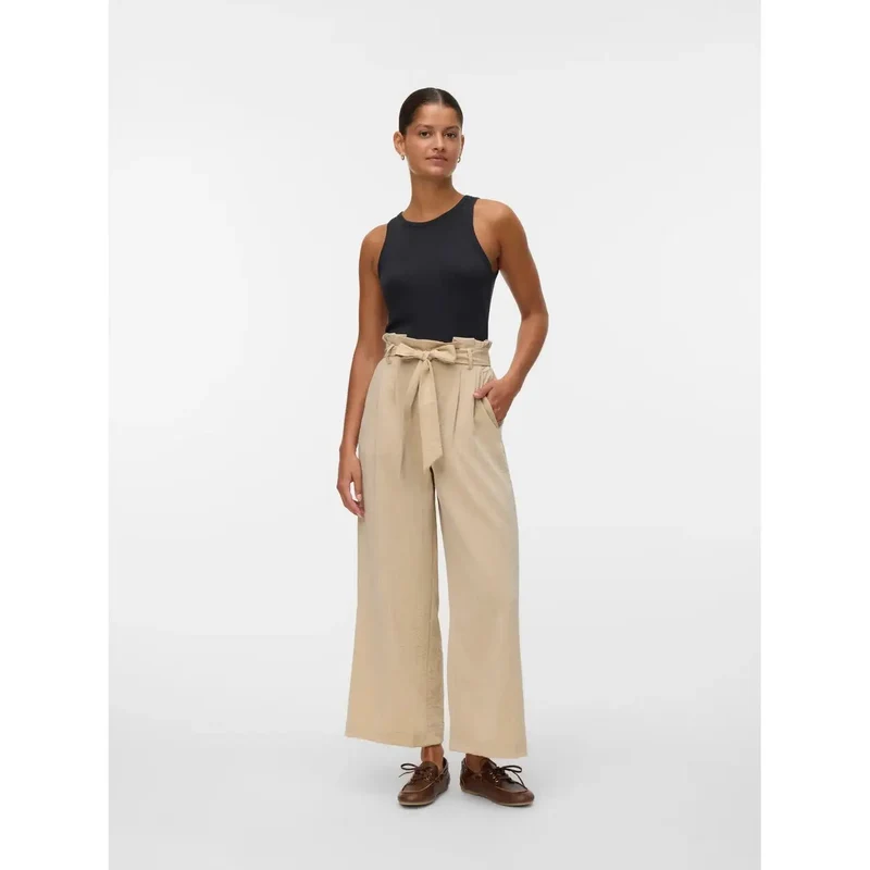 Vero Moda Damenhosen Beige zum Hineinschlüpfen aus Viskose-Mix