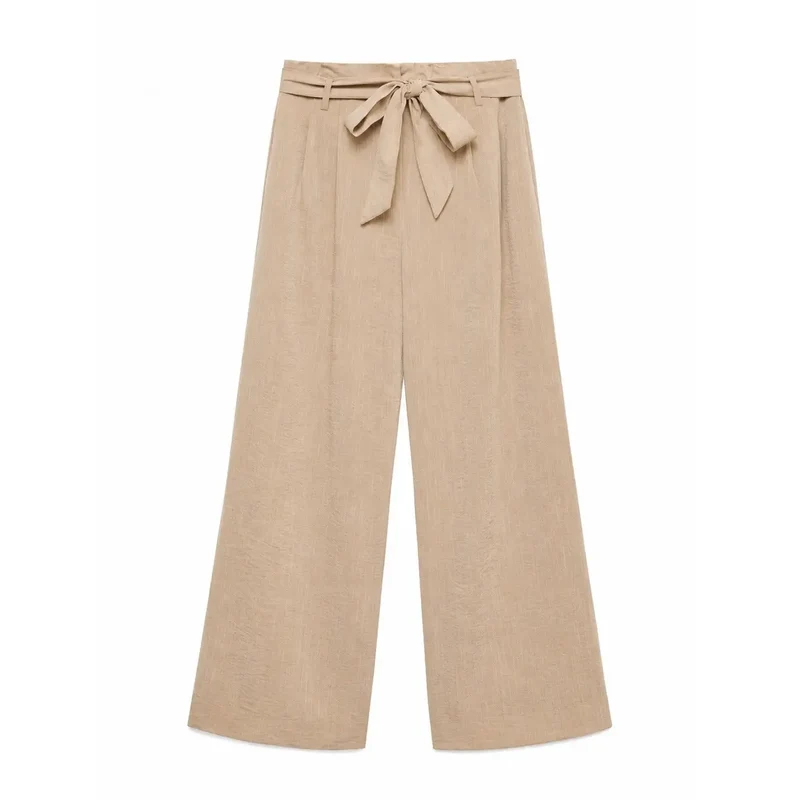 Vero Moda Damenhosen Beige zum Hineinschlüpfen aus Viskose-Mix