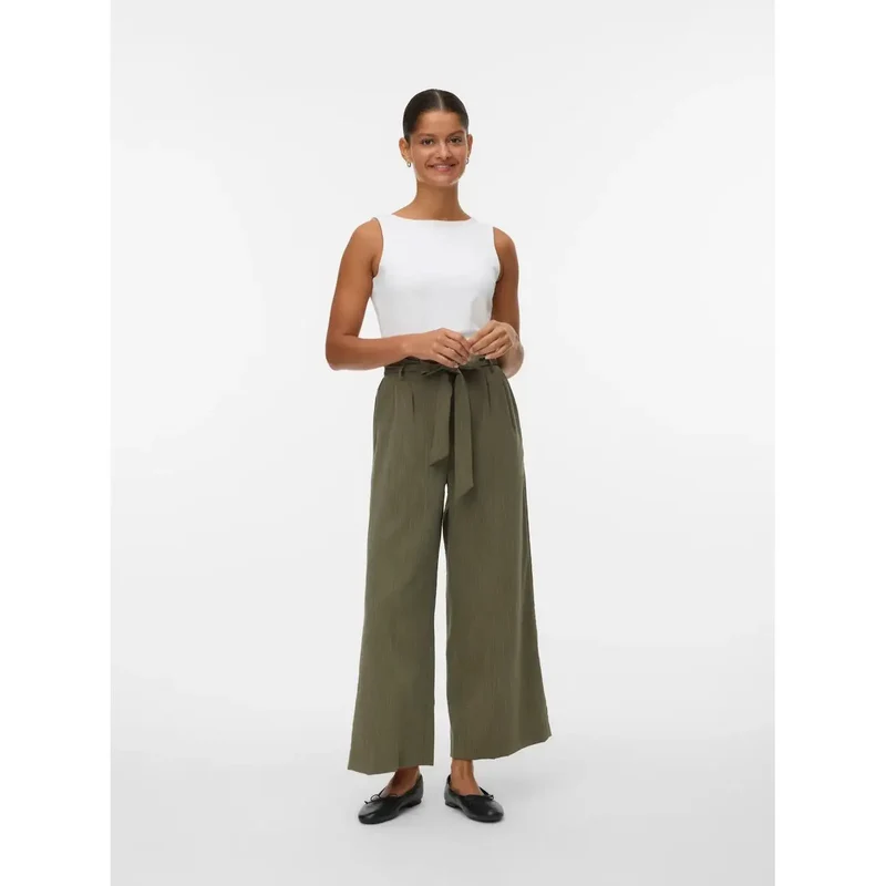 Vero Moda Damenhosen Beige zum Hineinschlüpfen aus Viskose-Mix