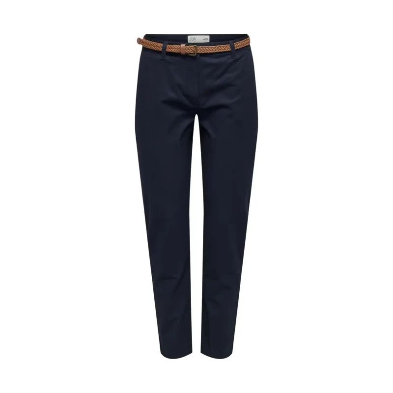 Jacqueline De Yong Damen blaue Chino-Gürtel-Hosen aus Baumwolle