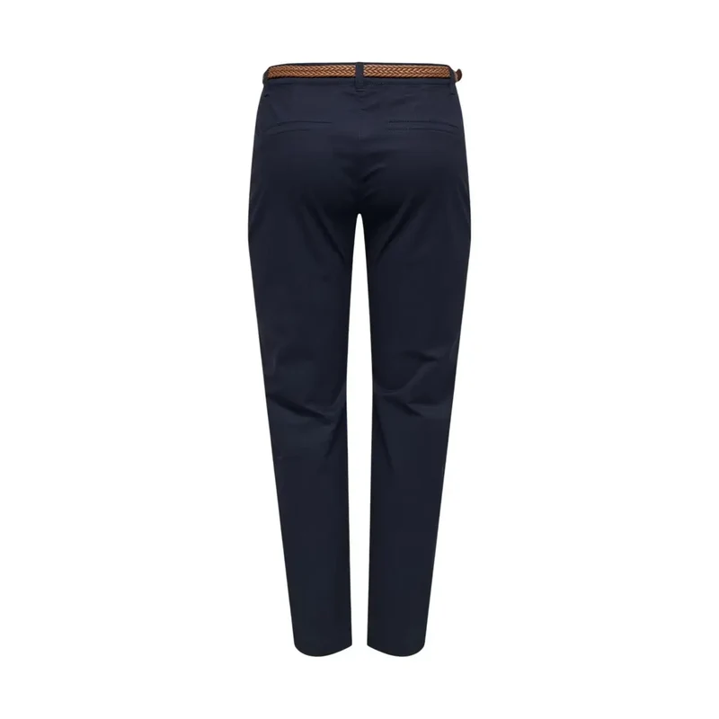 Jacqueline De Yong Damen blaue Chino-Gürtel-Hosen aus Baumwolle