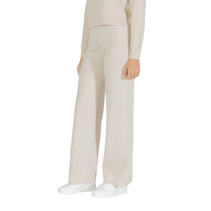 Choral Damenbeige Strickhose aus Viskose-Mischgewebe Herbst Winter