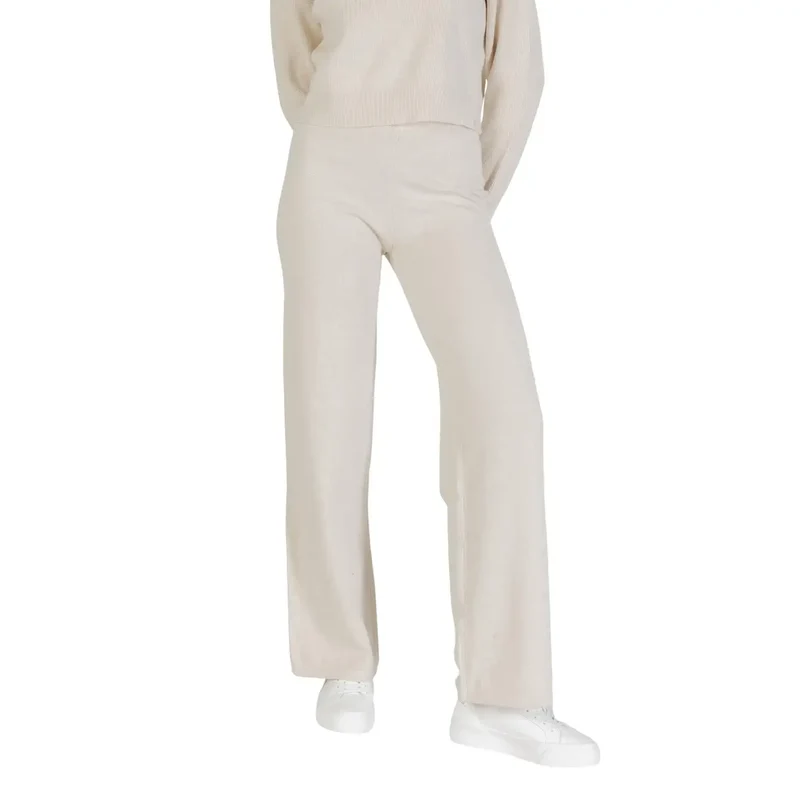 Choral Damenbeige Strickhose aus Viskose-Mischgewebe Herbst Winter