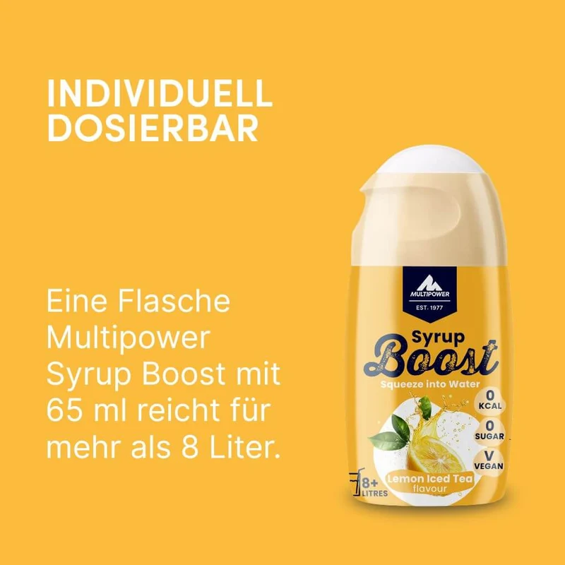 Eistee Zitrone Getränkesirup ohne Zucker | Syrup Boost Probierpaket (4x65ml)