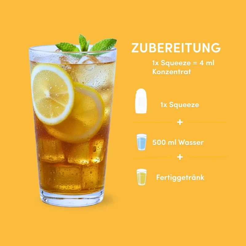 Eistee Zitrone Getränkesirup ohne Zucker | Syrup Boost Probierpaket (4x65ml)