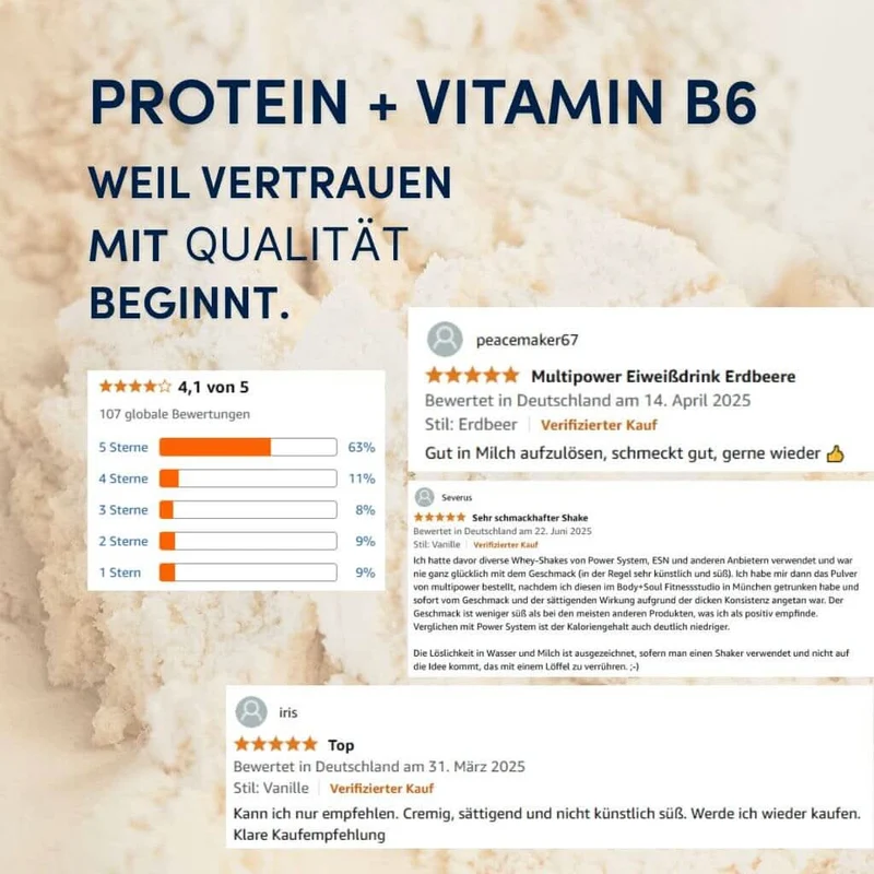 420g Whey Protein Pulver Vanille | 22g Protein pro Portion