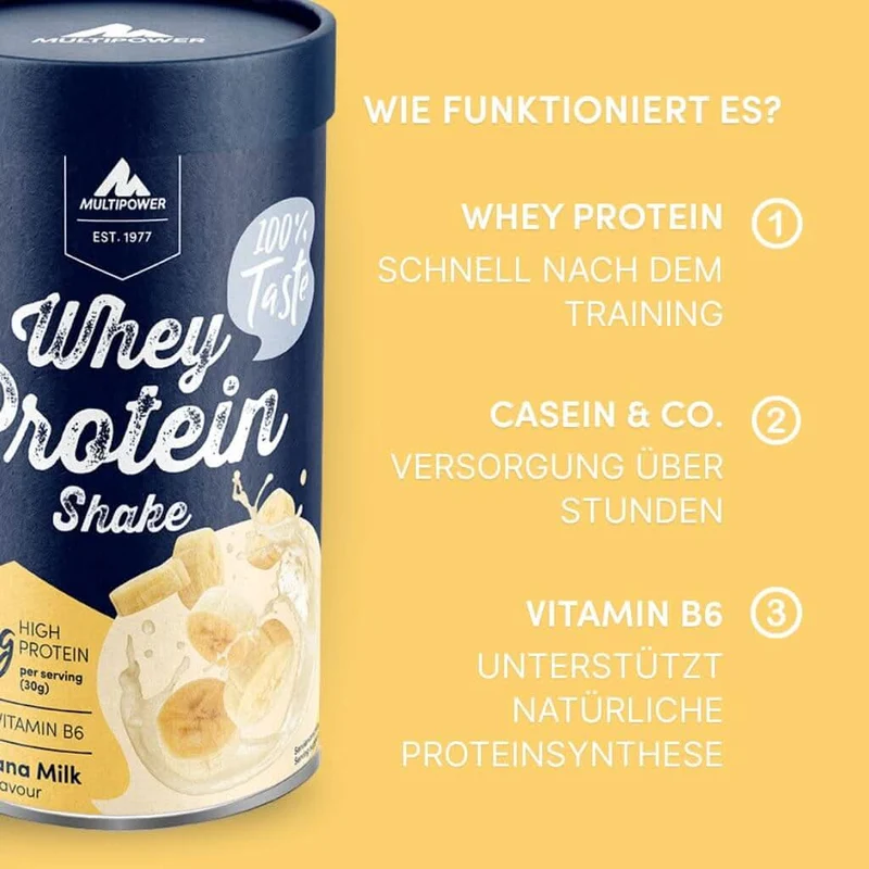 420g Whey Protein Pulver Banane | Mit Vitamin B6