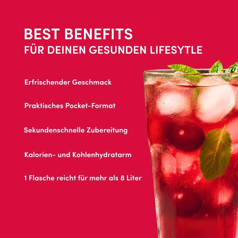 Kirsche Getränkesirup ohne Zucker | Syrup Boost Probierpaket (4x65ml)