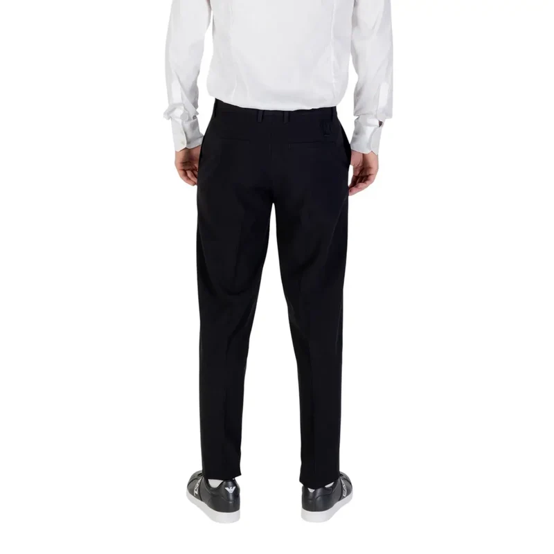Armani Exchange Schwarze Herbst-Winter-Hose mit Reißverschluss und Knopftaschen