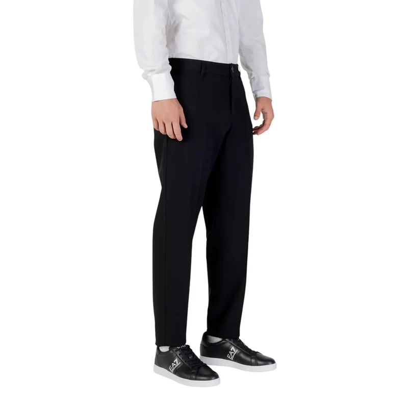 Armani Exchange Schwarze Herbst-Winter-Hose mit Reißverschluss und Knopftaschen