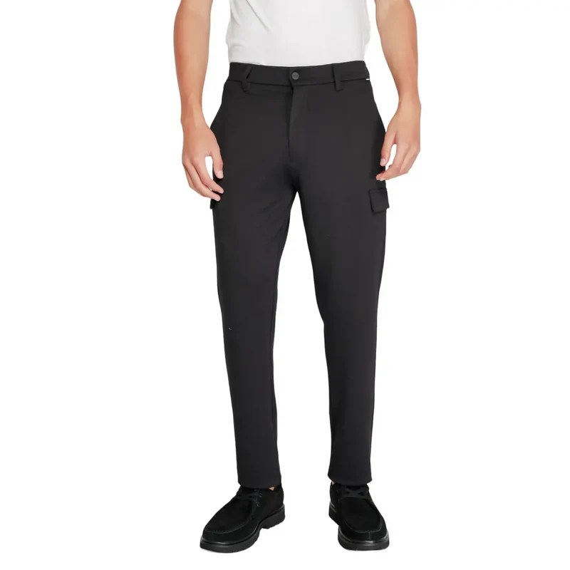 Calvin Klein Herren Schwarz Polyester-Viskose-Mischung Winterhosen