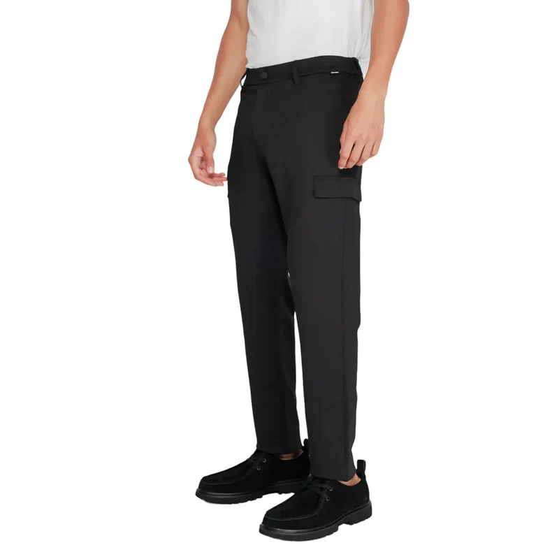 Calvin Klein Herren Schwarz Polyester-Viskose-Mischung Winterhosen