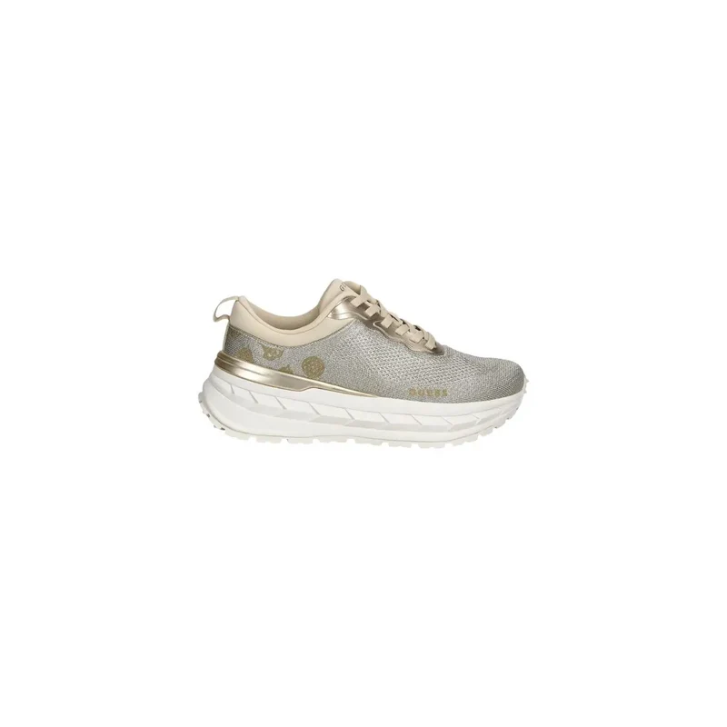 Guess Damen-Sneaker aus Polyester, silberfarben, Slipper