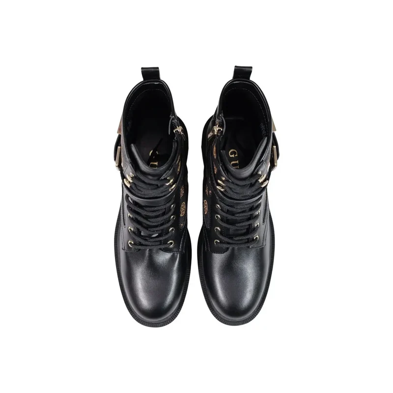 Guess Schwarze Polyurethan-Knöchelschuhe für Damen Boots