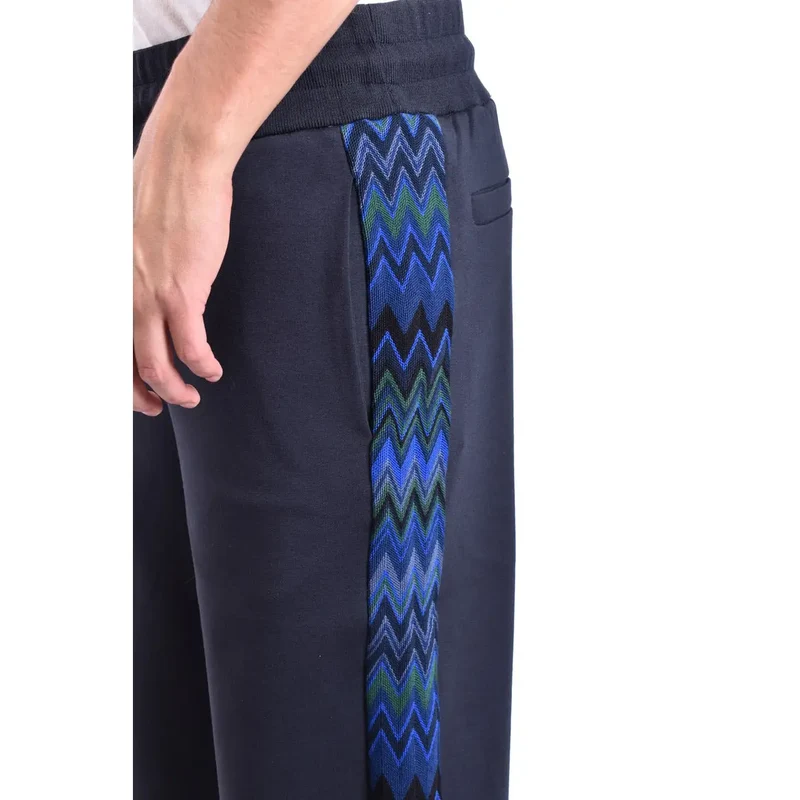 Missoni Herrenhose aus blauer Viskose, normale Passform