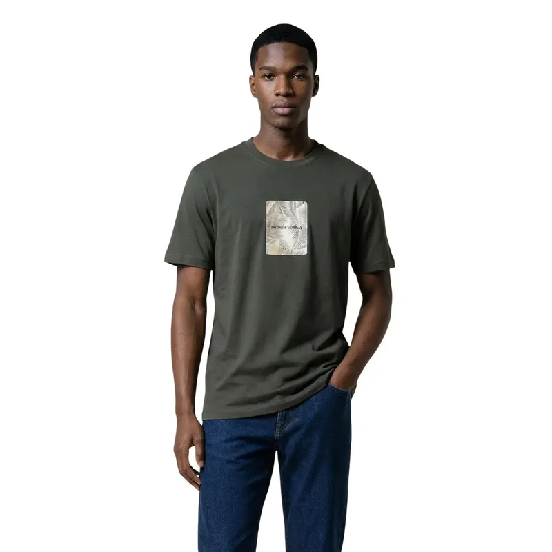 Armani Exchange Herren T-Shirt Grün Baumwolle Rundhals XM002501