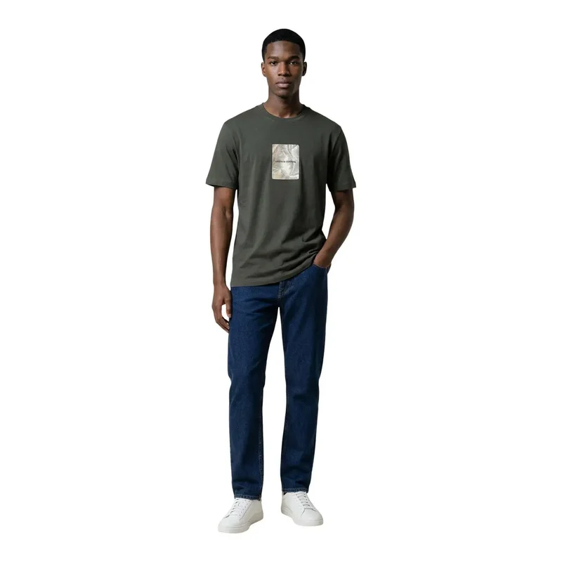 Armani Exchange Herren T-Shirt Grün Baumwolle Rundhals XM002501