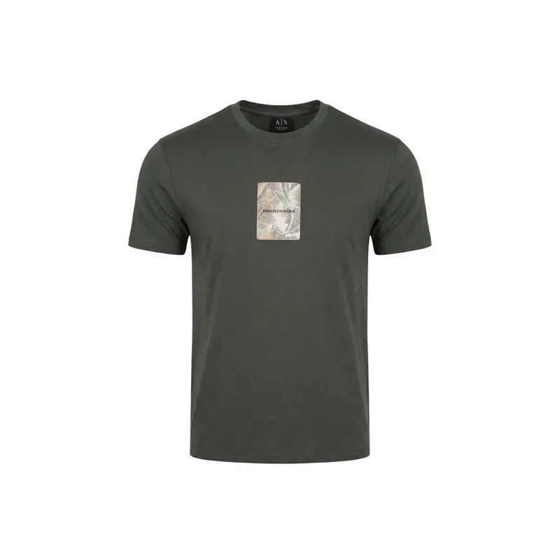 Armani Exchange Herren T-Shirt Grün Baumwolle Rundhals XM002501
