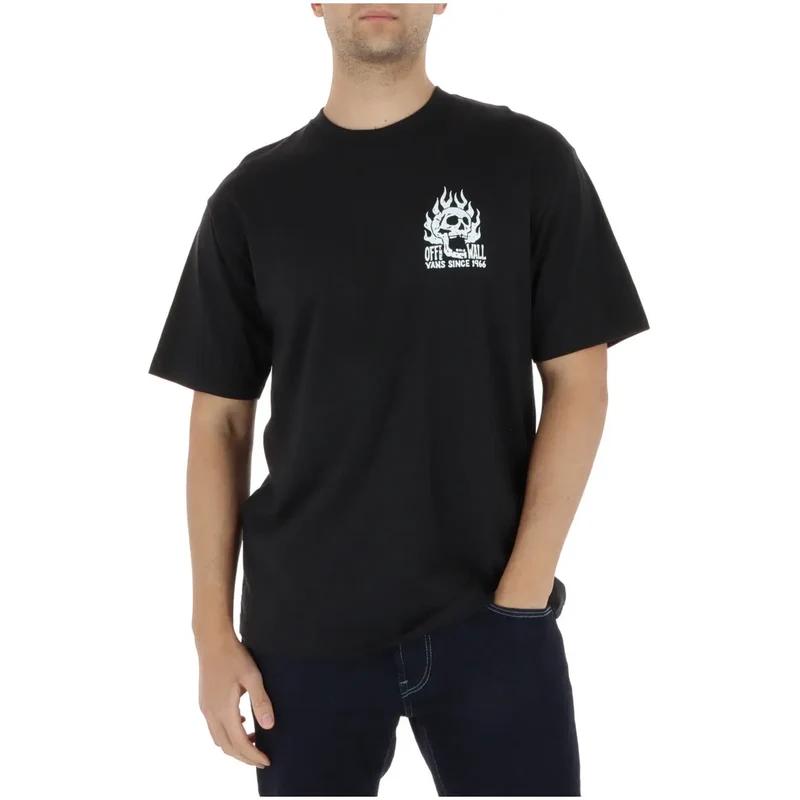 Vans Herren T-Shirt Schwarz Baumwolle Rundhals Kurzarm