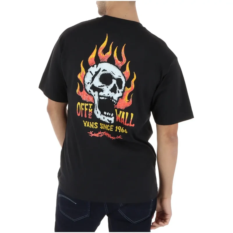 Vans Herren T-Shirt Schwarz Baumwolle Rundhals Kurzarm