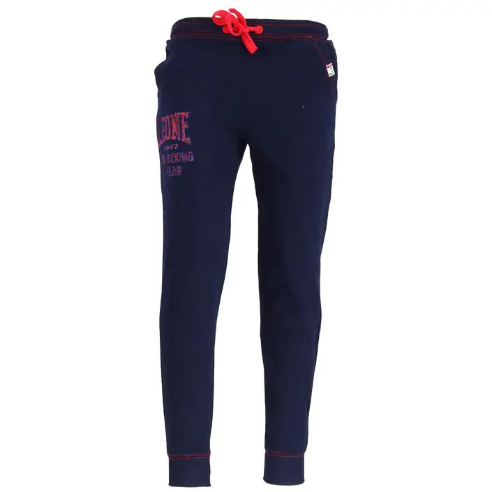 Marineblaue Sweatpants mit rotem Kordelzug