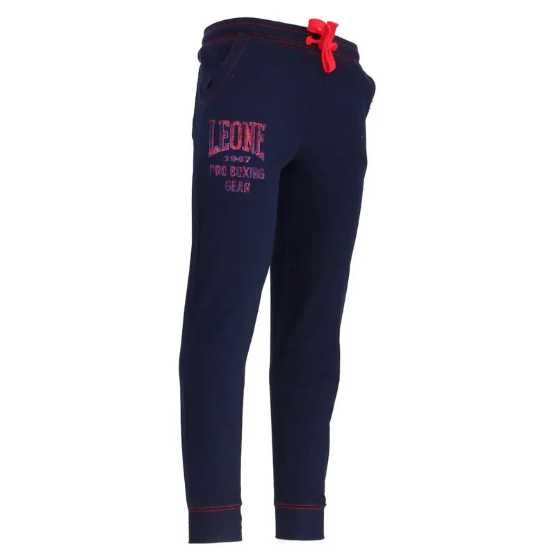 Marineblaue Sweatpants mit rotem Kordelzug