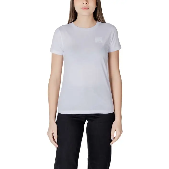Schwarzes T-Shirt mit Rundhalsausschnitt