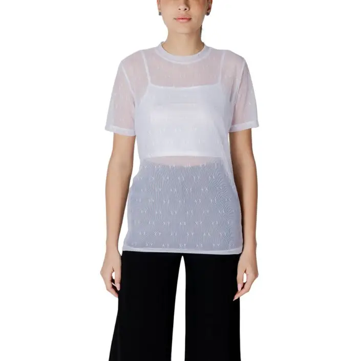 Transparentes Damen-Top mit weißem Tank