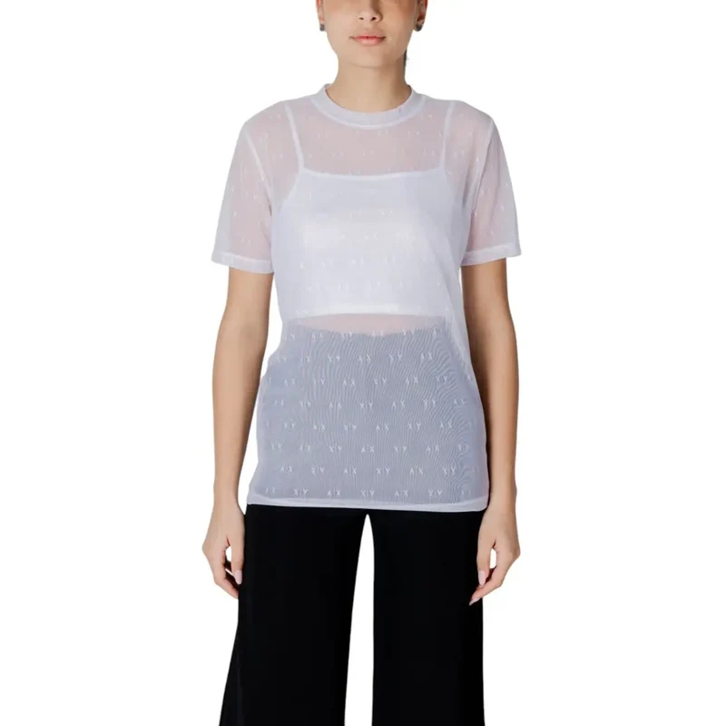 Transparentes Damen-Top mit weißem Tank