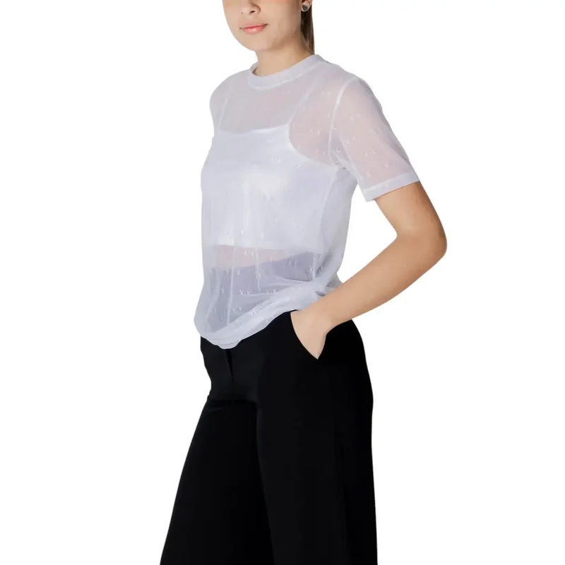 Transparentes Damen-Top mit weißem Tank