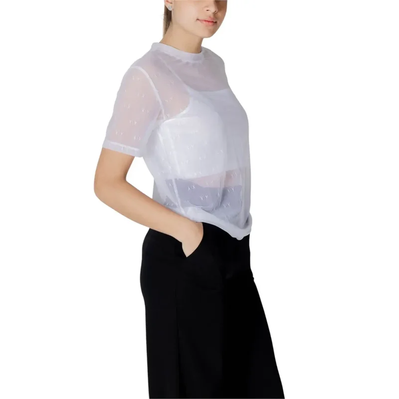 Transparentes Damen-Top mit weißem Tank