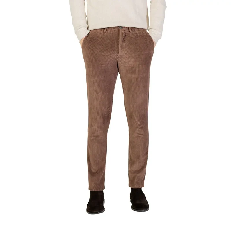 Borghese Herren Braun Baumwollmischung Hose Herbst Winter Größe VL08
