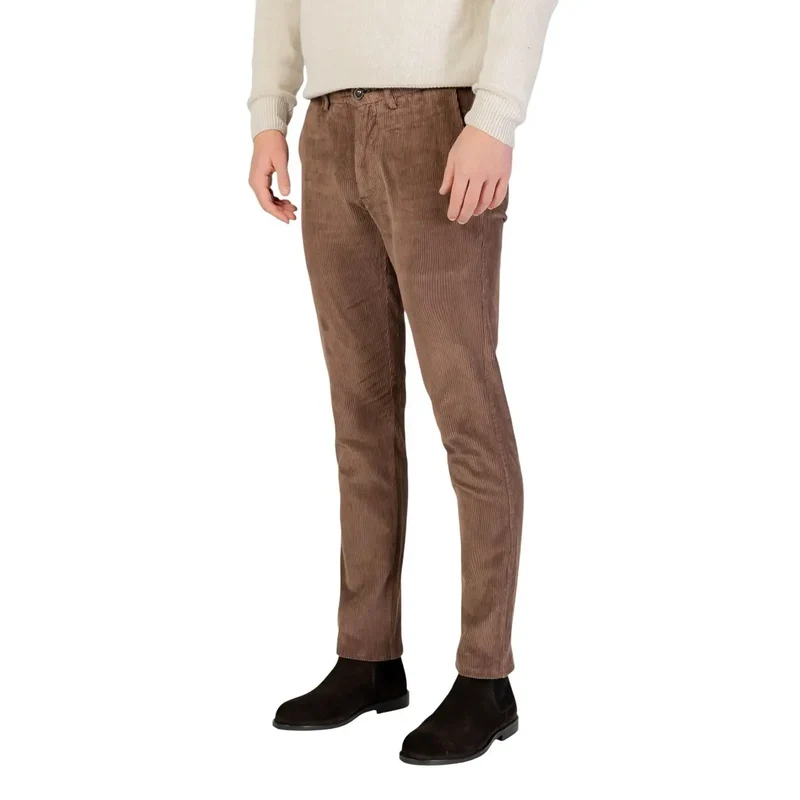 Borghese Herren Braun Baumwollmischung Hose Herbst Winter Größe VL08