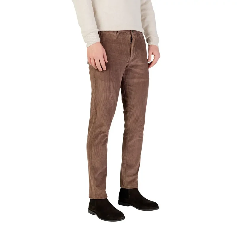 Borghese Herren Braun Baumwollmischung Hose Herbst Winter Größe VL08