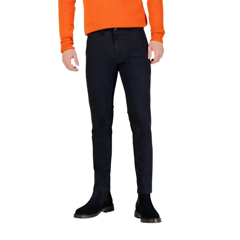 Borghese Herren Blaue Baumwoll-Hosen Herbst Winter Größe M
