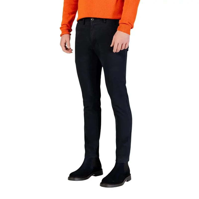 Borghese Herren Blaue Baumwoll-Hosen Herbst Winter Größe M